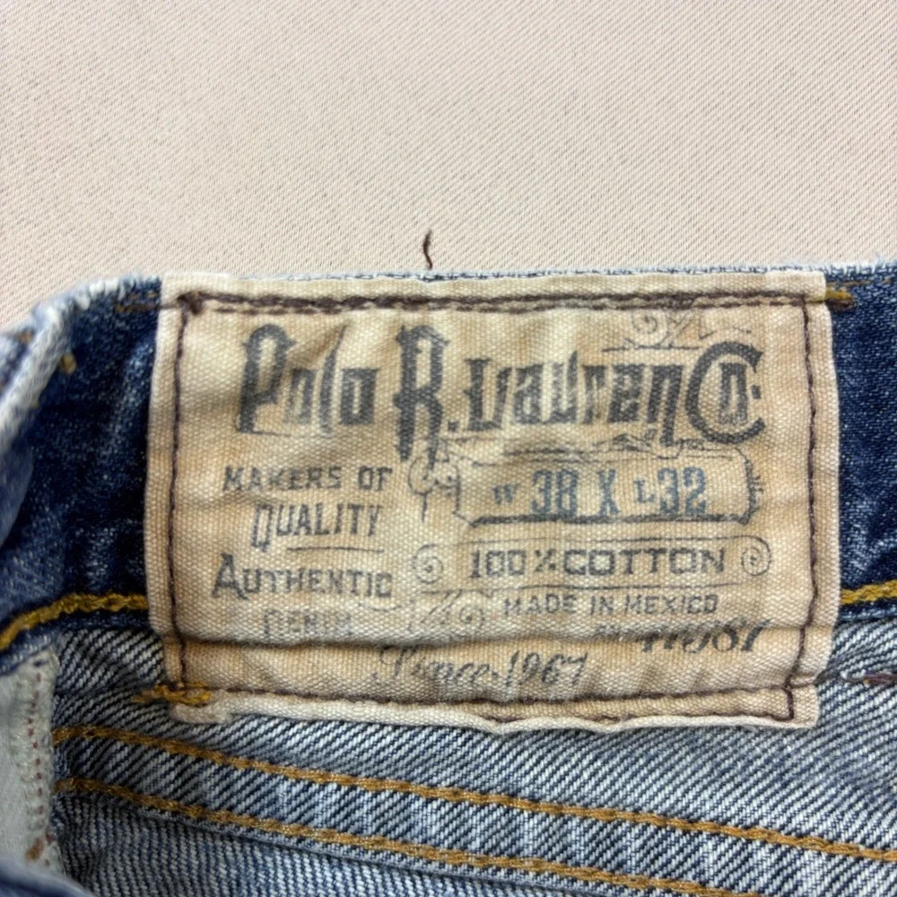Polo Ralph Lauren Jeans Mens 38x32 Medium Wash Straight Leg Denim Casual A576